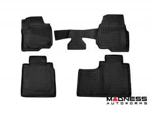 Ford F-250 Floor Liners - 3D Molded - Front + Rear - 4 Door - w/o Manual 4x4 Shifter (2017 - 2022)